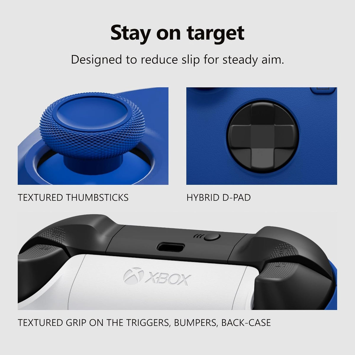 XBOX Wireless Gaming Controller | Shock Blue | Consoles, Pcs, Tvs, Mobile, and More | Textured Grip | Wireless, Bluetooth, USB-C Connectivity