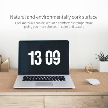 Dual-Sided Desk Pad, Natural Cork & PU Leather Large Mouse Mats for Office and Home Work, Desk Protector Non-Slip, Waterproof, Easy Clean (Brown, 36"X17")