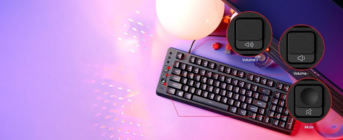 Hyperx Eve 1800 – Gaming Keyboard, 1800 Form Factor,10 Zone Customizable RGB Lighting, Built-In Media Buttons, Membrane Switches, – Black