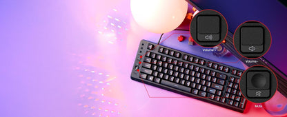 Hyperx Eve 1800 – Gaming Keyboard, 1800 Form Factor,10 Zone Customizable RGB Lighting, Built-In Media Buttons, Membrane Switches, – Black