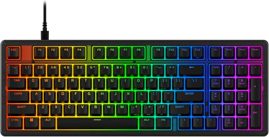 Hyperx Eve 1800 – Gaming Keyboard, 1800 Form Factor,10 Zone Customizable RGB Lighting, Built-In Media Buttons, Membrane Switches, – Black