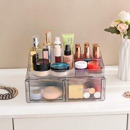 Stackable Storage Drawer, Cosmetic Acrylic Storage Box, Cosmetics and Beauty Product Storage Organizer, Suitable for Makeup Room, Bathroom, Storage Room