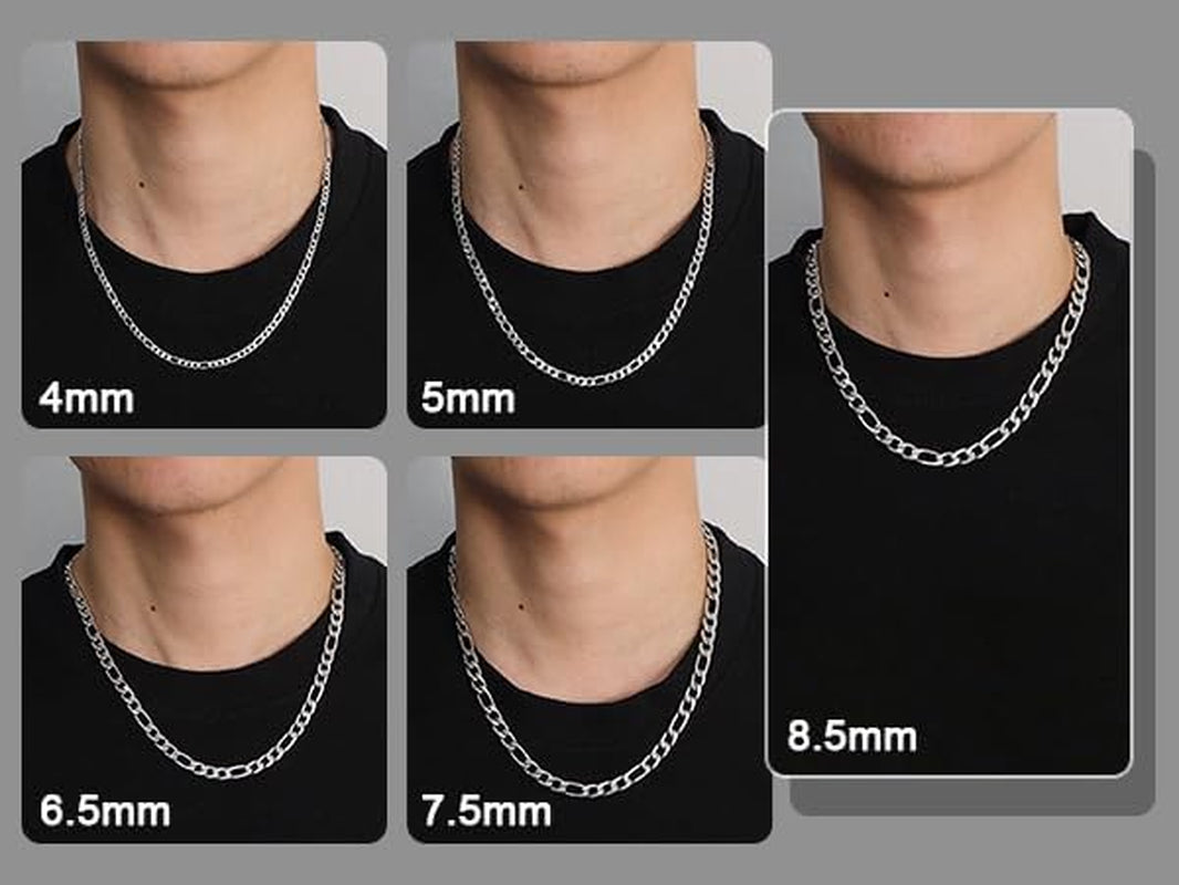 24K Gold Plated Figaro Chain Stainless Steel Necklace Men Women