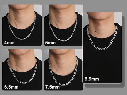 24K Gold Plated Figaro Chain Stainless Steel Necklace Men Women