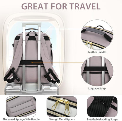 Laptop Backpack Computer Backpack 17 Inch Men-Beige/Dusty Pink/Grey