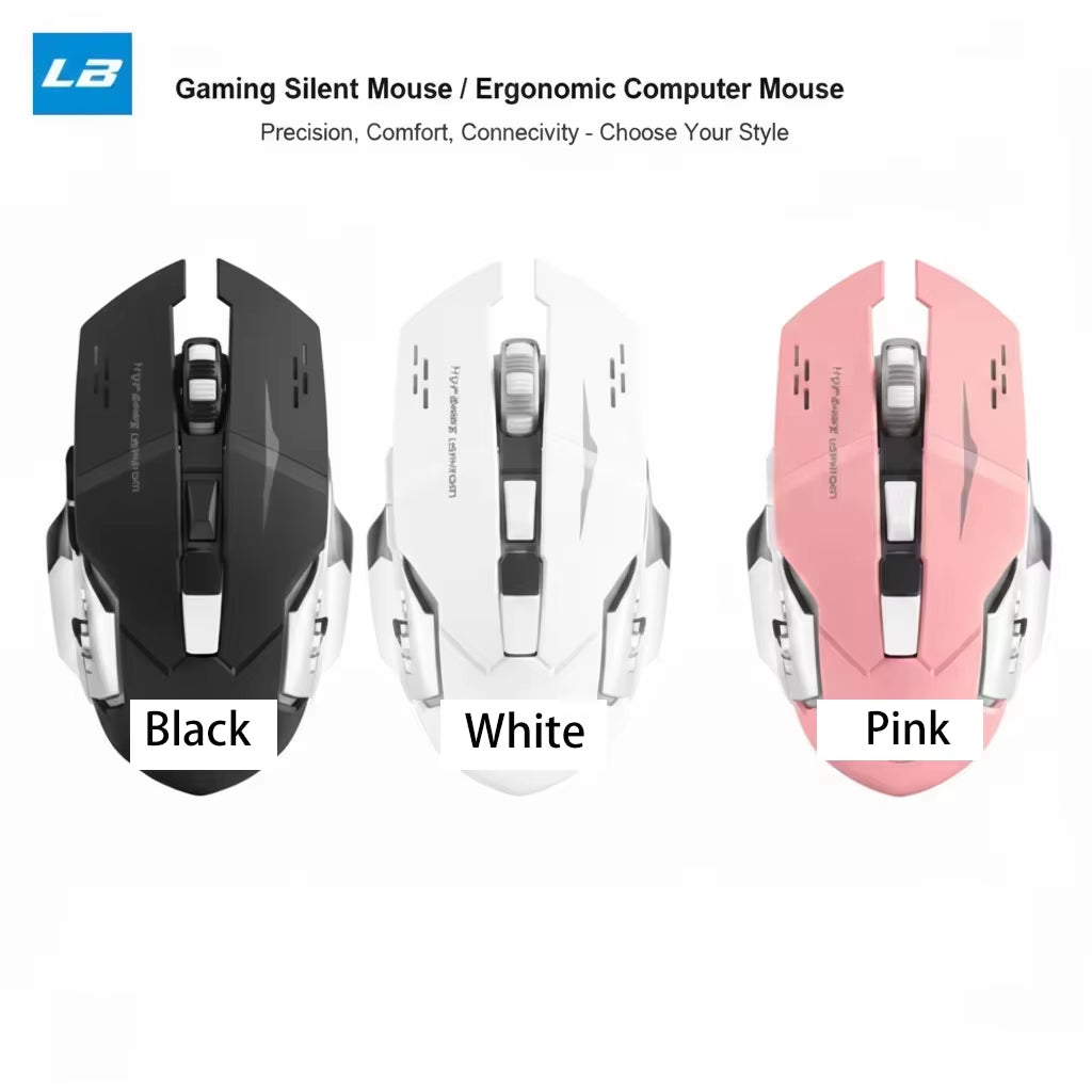 Wireless/Wired 2.4G RGB Backlit Mechanical Feel Mouse DPI Adjustable Rechargeable Ergonomic Gaming Mouse for PC Computer Laptop