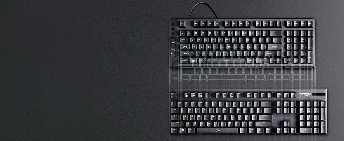 Hyperx Eve 1800 – Gaming Keyboard, 1800 Form Factor,10 Zone Customizable RGB Lighting, Built-In Media Buttons, Membrane Switches, – Black