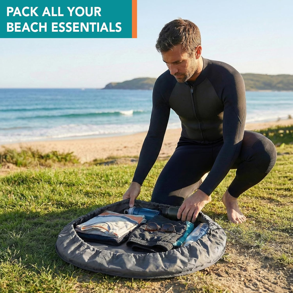 Wetsuit Changing Mat Waterproof Surf Dry Bag, 30" Leakproof