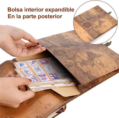 Our Adventure Book Scrapbook 180 Pages Photo Album, DIY Handmade Memory Travel Diary Photo Book Journal Scrapbook,Embossed Letter Leather Cover for Anniversary,Wedding