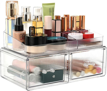 Stackable Storage Drawer, Cosmetic Acrylic Storage Box, Cosmetics and Beauty Product Storage Organizer, Suitable for Makeup Room, Bathroom, Storage Room