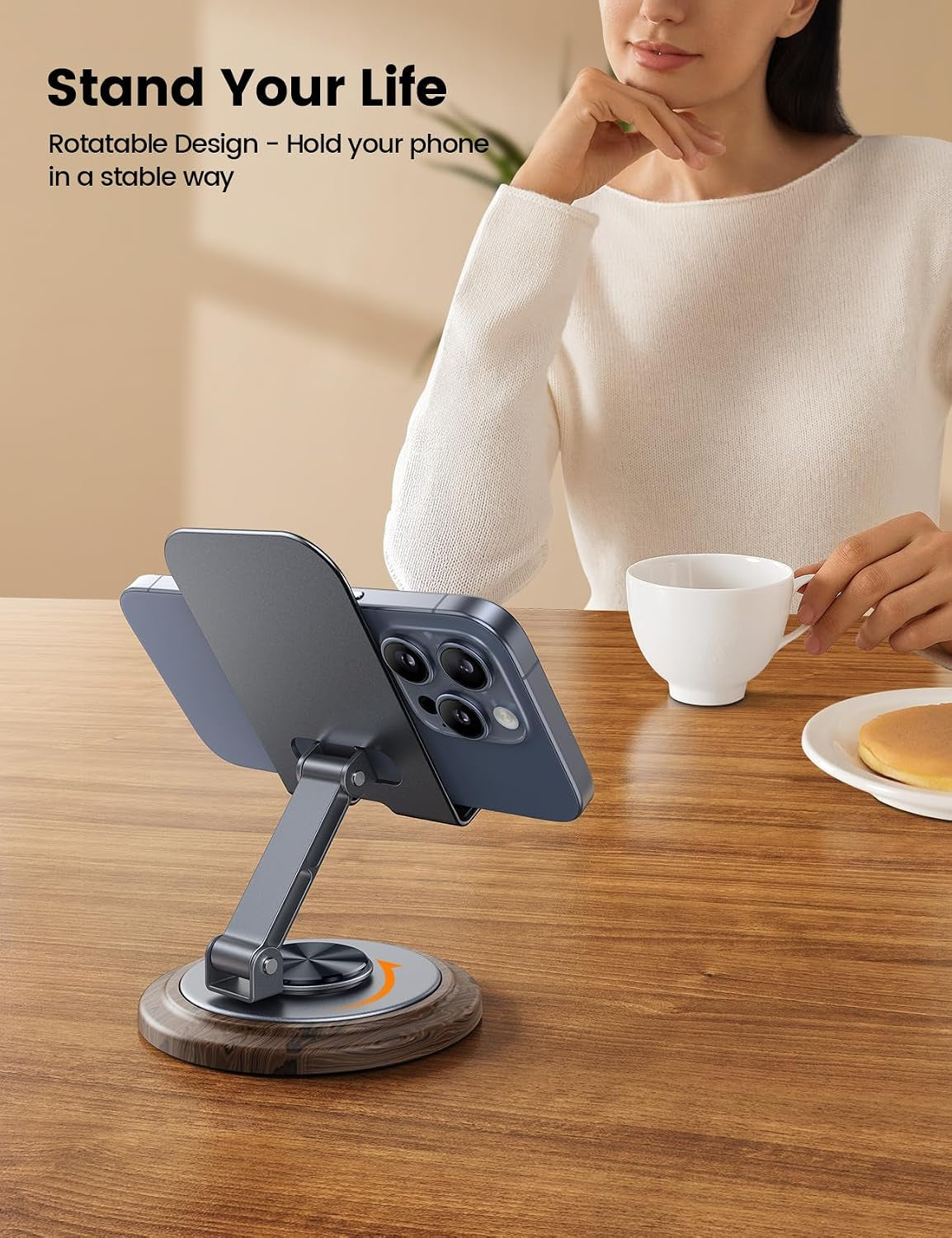 Sturdy Grey Phone Stand, Desk Accessories for Men