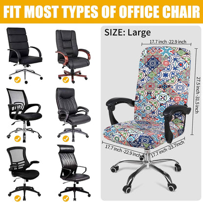 Stretch Printed Office Computer Desk Chair Covers, Colorful