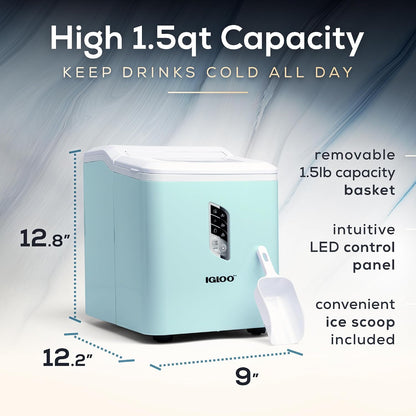 Igloo Ice Maker Countertop, Portable Ice Maker, 26Lbs, Aqua