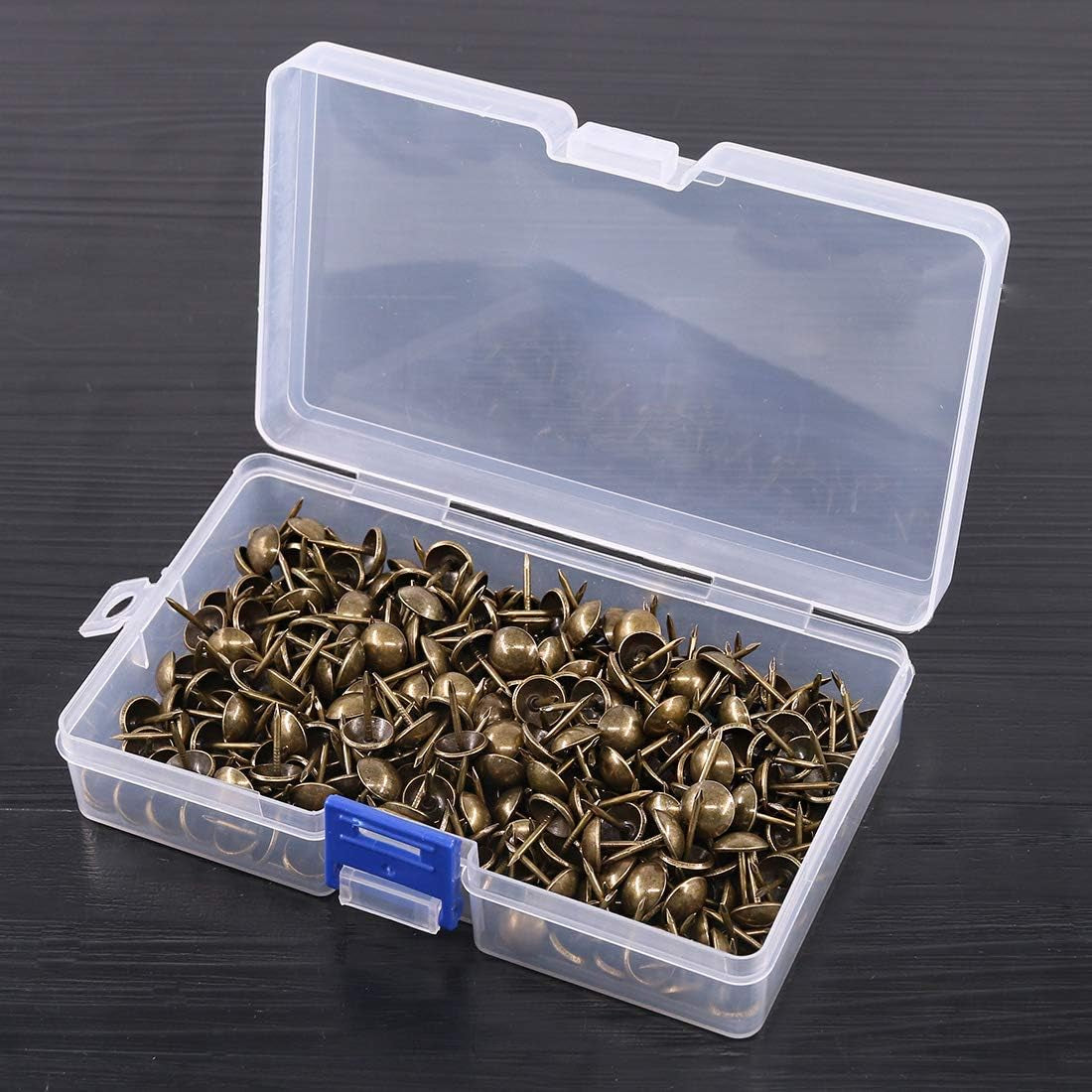 300Pcs 7/16" Antique Upholstery Tacks, Bronze Furniture Nails Pins Furniture Push Pins Thumb Tacks round Head Upholstery Pins Decorative Furniture Push Pins for DIY Projects