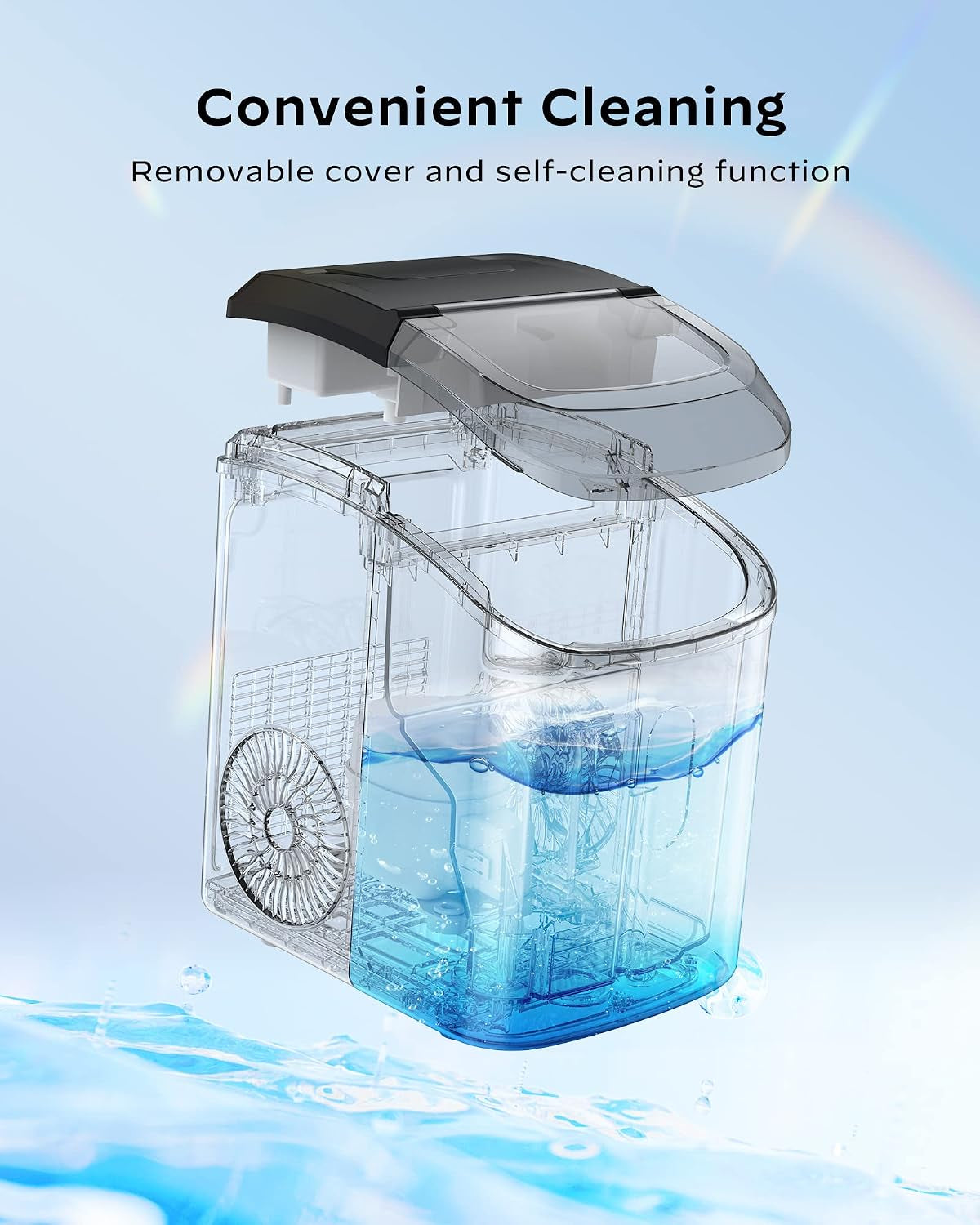 Nugget Ice Maker Countertop - 33Lbs/24H,  Pebble Ice Maker Machine with Self-Cleaning Function, Ice Makers for Home Kitchen Office