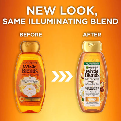 Whole Blends Moroccan Argan & Camellia Oils Illuminating Shampoo for Silky Shine, 12.5 Fl Oz, 3 Count (Packaging May Vary)