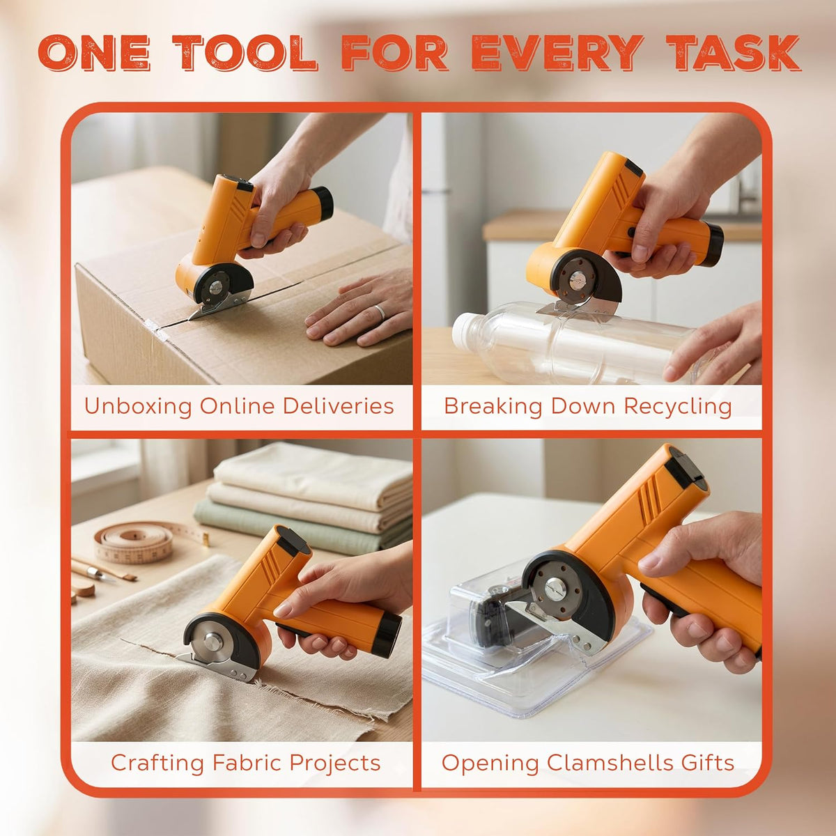 Cordless Electric Box Cutter, Rechargeable Cardboard Cutter