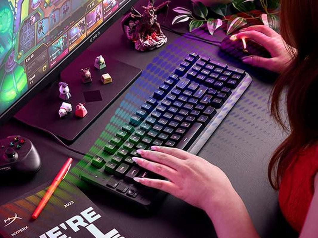 Hyperx Eve 1800 – Gaming Keyboard, 1800 Form Factor,10 Zone Customizable RGB Lighting, Built-In Media Buttons, Membrane Switches, – Black