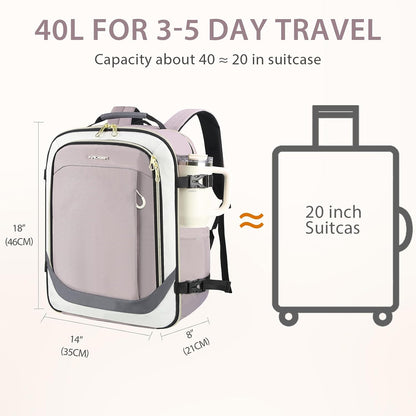 Laptop Backpack Computer Backpack 17 Inch Men-Beige/Dusty Pink/Grey