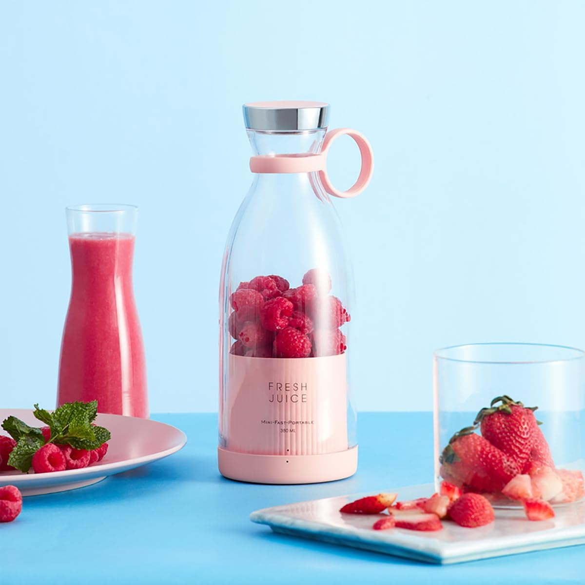 Portable Juicer Blender,Fresh Juice Blender,350Ml Wireless Portable Electric Juicer，Fresh Juice Blender Portable，Suitable for Making Fruit Juice, Milkshakes, and Smoothies