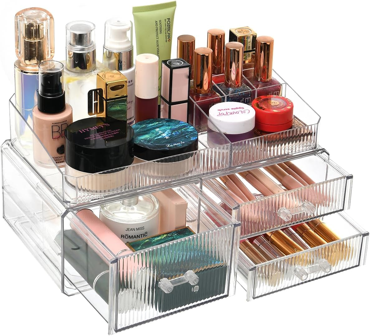 Stackable Storage Drawer, Cosmetics Storage Box, Cosmetics and Beauty Product Storage Organizer, Suitable for Makeup Room, Bathroom, Storage Room