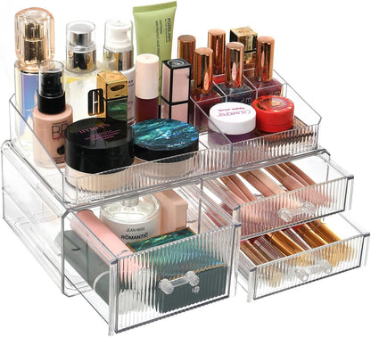 Stackable Storage Drawer, Cosmetics Storage Box, Cosmetics and Beauty Product Storage Organizer, Suitable for Makeup Room, Bathroom, Storage Room